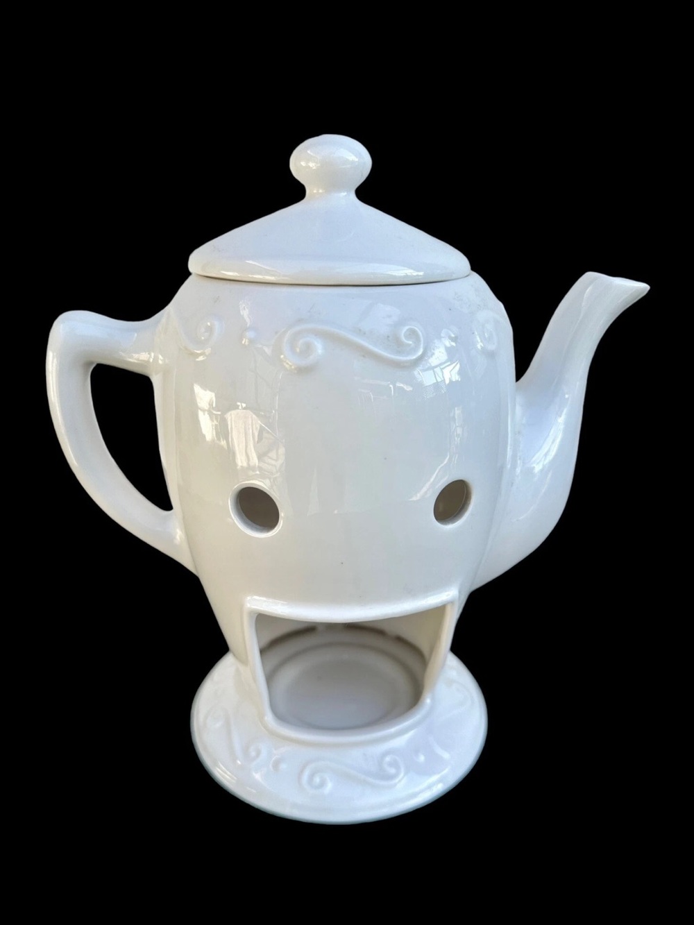 PartyLite Ceramic Wax Tart Warmer Teapot Shape With Lid 8” - Picture 1 of 5